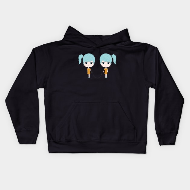 Gemini Girls Kids Hoodie by TheBanannaTheory